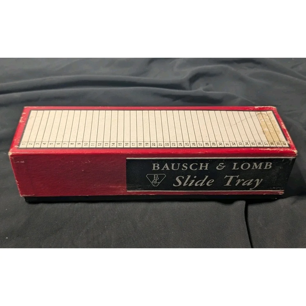 VTG Bausch & Lomb 35mm Slide Tray 40 Capacity w/ Box Vintage Photography Storage